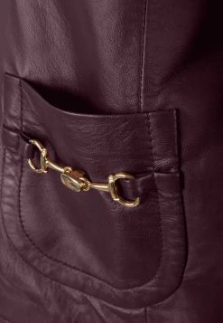 Damen Hemdjacke aus Nappaleder Cropped Fit