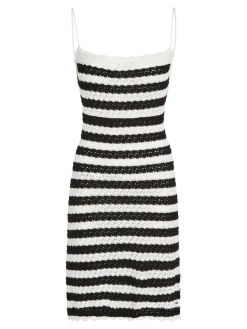 Damen Häkelstrick-Bodyconkleid