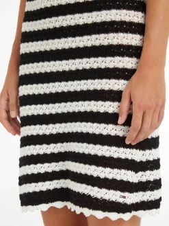 Damen Häkelstrick-Bodyconkleid