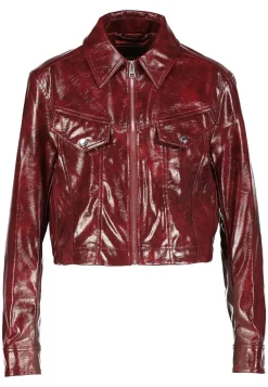 Damen Jacke aus glänzendem Kunstleder C_JASITA