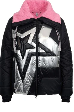 Damen Jacke mit Stehkragen und Sternen-Motiv