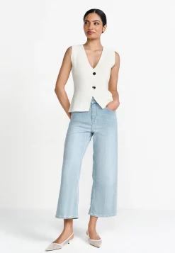 Damen Jeans CULOTTE LIGHT BLUE SATIN DENIM