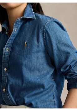 Damen Jeansbluse aus Baumwolle