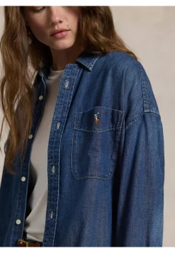 Damen Jeansbluse Oversized Fit