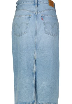 Damen Jeansrock HR BLACK SLIT SKIRT RIVETING CL