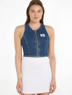 Damen Jeanstop mit Reißverschluss