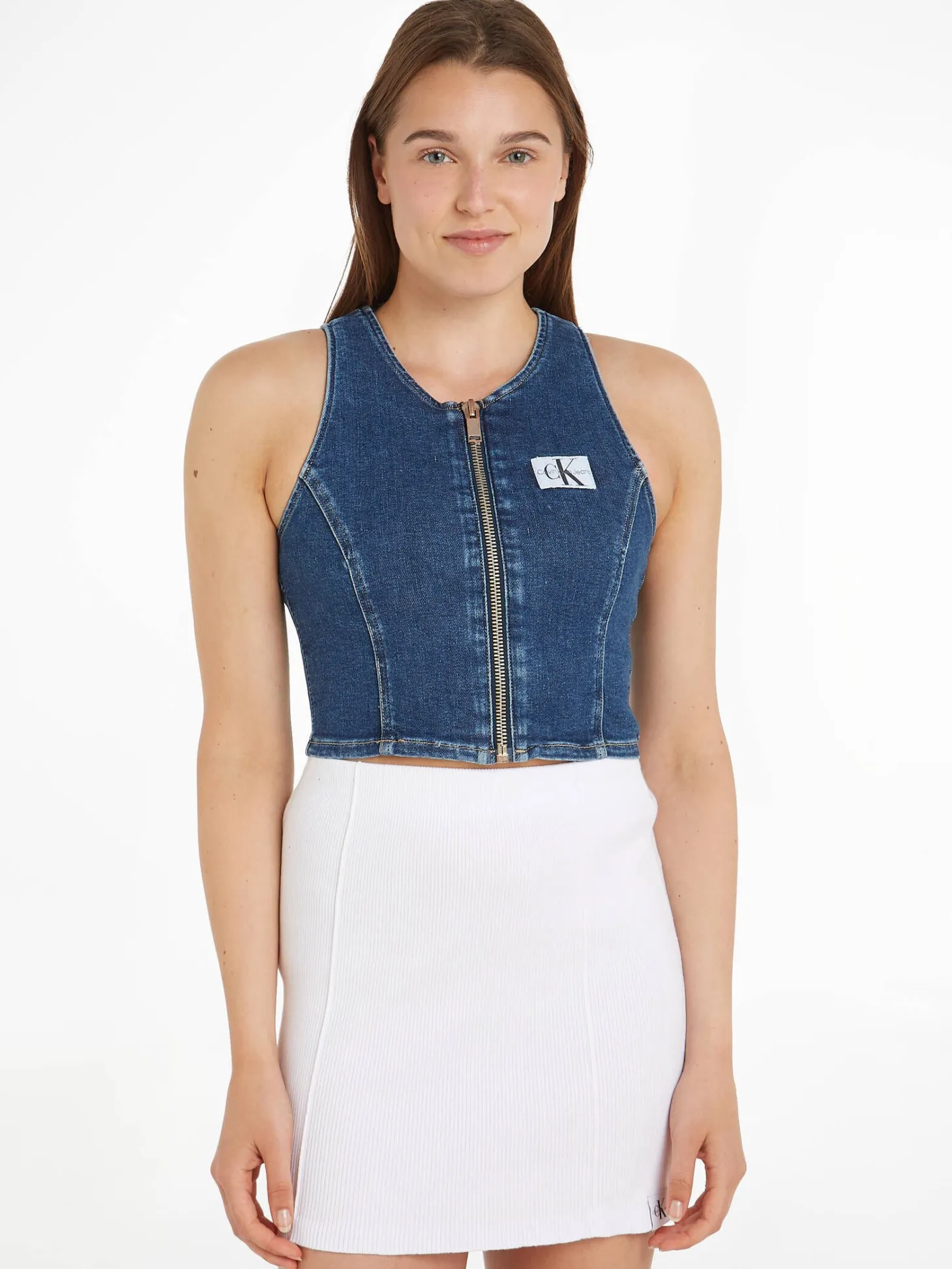 Damen Jeanstop mit Reißverschluss