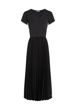 Damen Kleid CONTRAST SOFT V-NK PLEAT DRESS