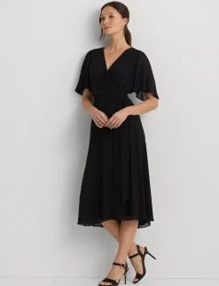 Damen Kleid in Wickeloptik Fit-and-Flare