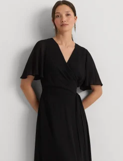 Damen Kleid in Wickeloptik Fit-and-Flare