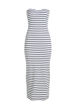 Damen Kleid trägerlos mit Rippstruktur