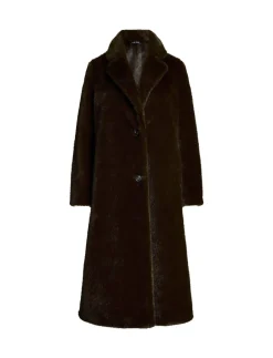 Damen Kunstpelzmantel Straight Fit