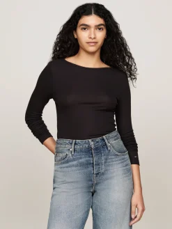 Damen Langarmshirt SLIM TENCEL OPEN-NK LS