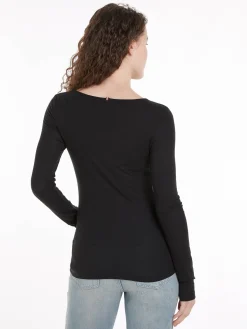 Damen Langarmshirt SLIM TENCEL OPEN-NK LS