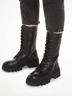 Damen Lederschnürstiefel
