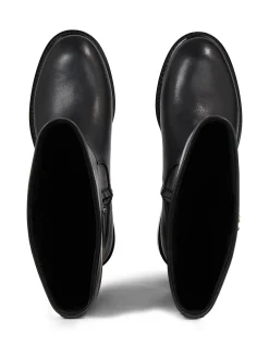 Damen Lederstiefel RUBBER SOLE KNEE BOOT