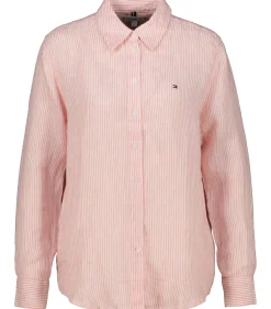 Damen Leinenbluse Relaxed Fit Langarm