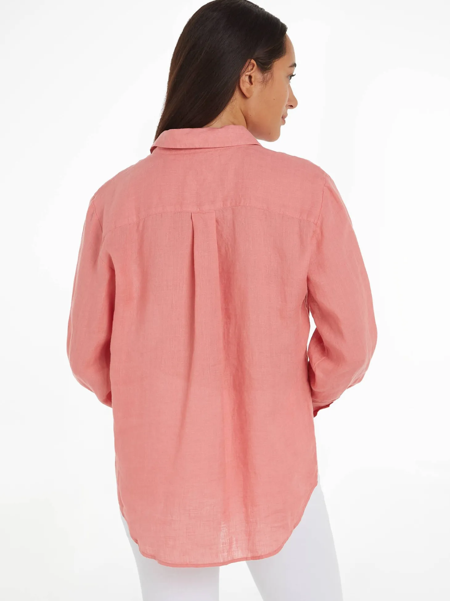 Damen Leinenbluse Relaxed Fit Langarm