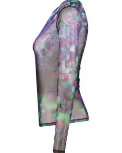 Damen Longsleeve GALAXY MESH Slim Fit