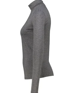 Damen Longsleeve mit Stehkragen