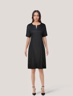 Damen Midikleid WAISTED CREW NECK Regular Fit