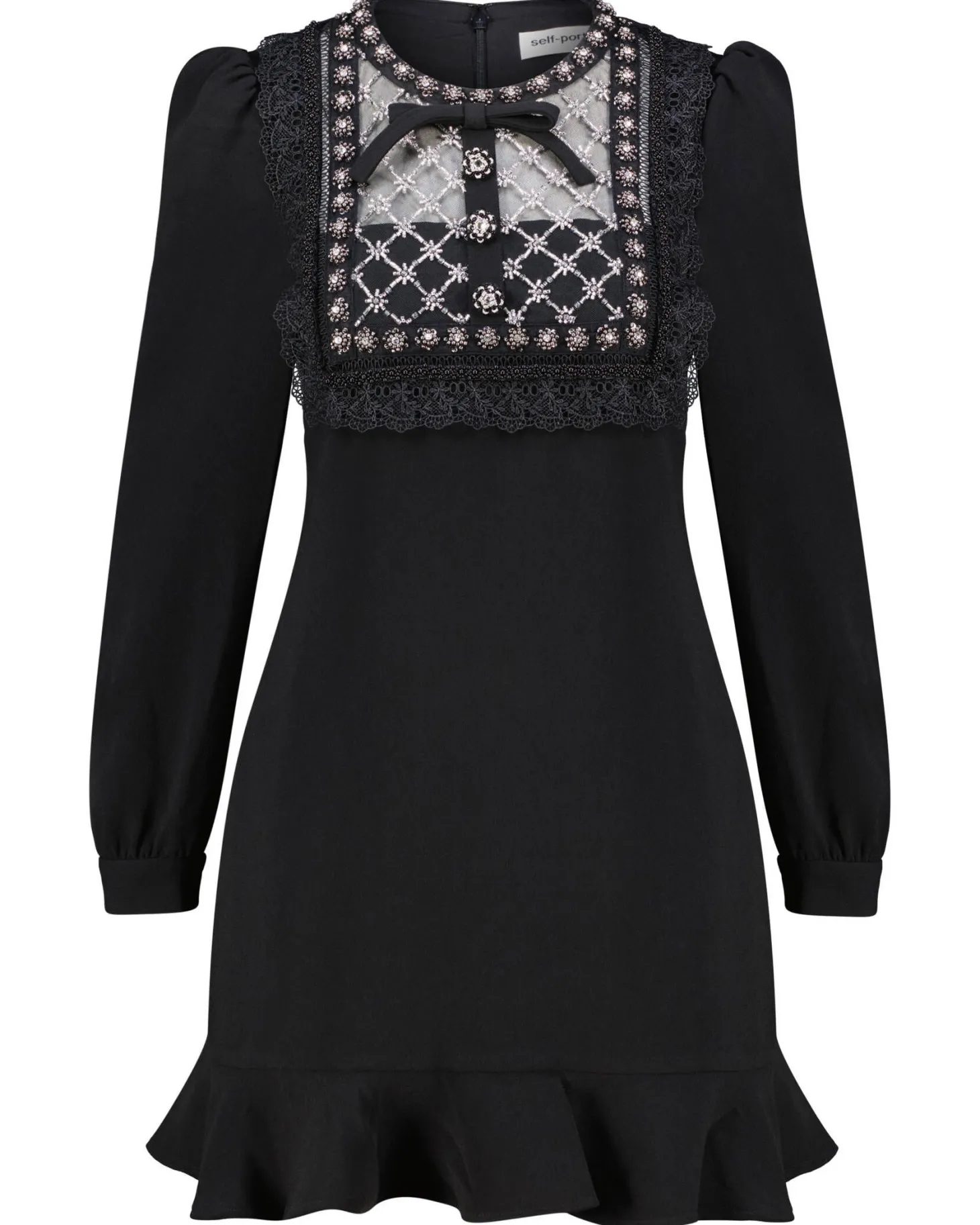 Damen Minikleid BLACK CREPE EMBELLISHED TUNIC