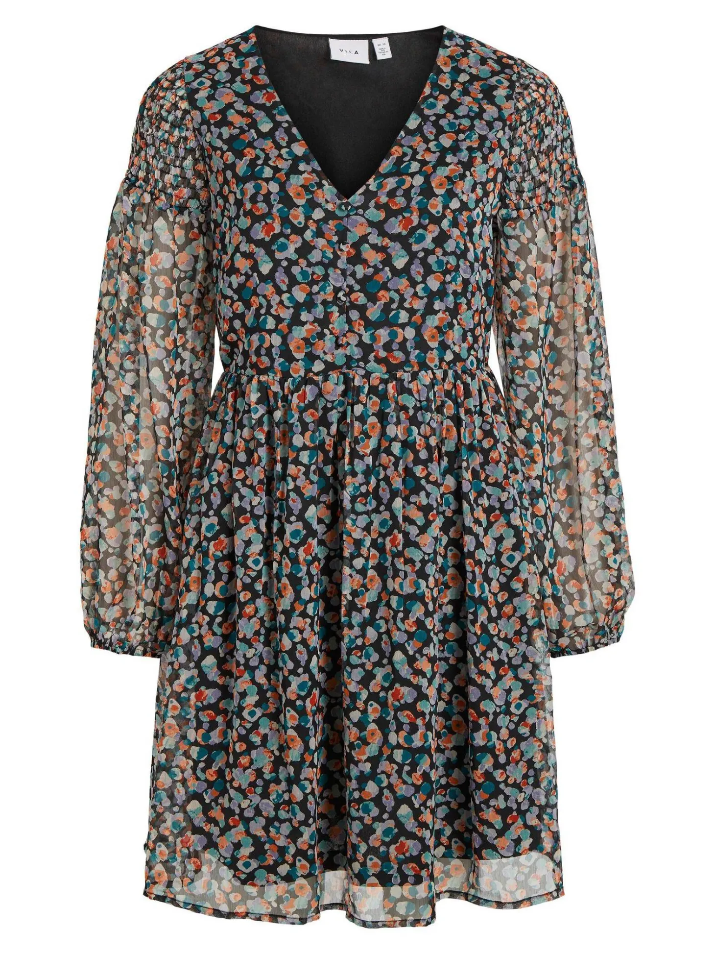 Damen Minikleid VIFALIA V-NECK L/S DRESS