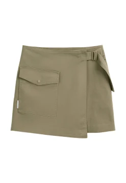 Damen Mini-Wickelrock aus Twill Regular Fit