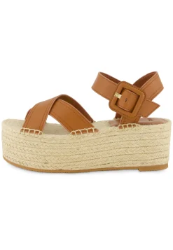 Damen Plateau-Sandalen mit Leder