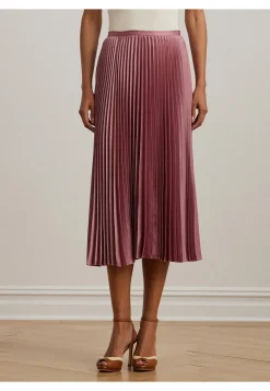 Damen Plisseerock aus Satin-Charmeuse