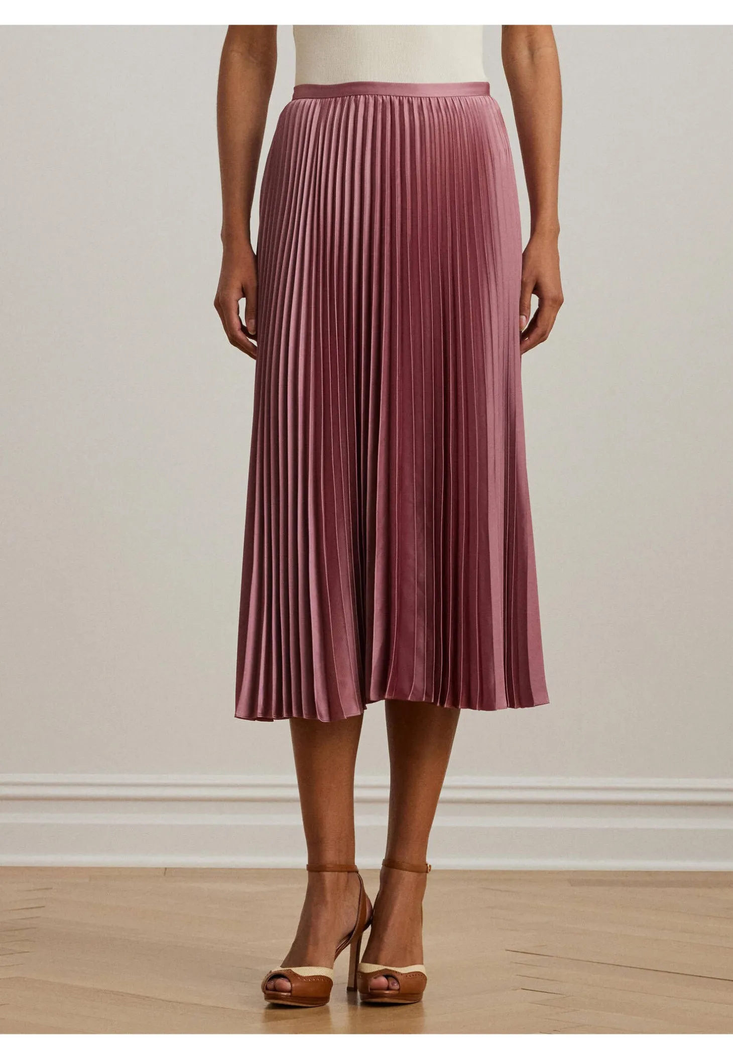 Damen Plisseerock aus Satin-Charmeuse