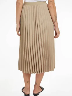 Damen Plisseerock FLUID TWILL PLEATED MIDI SKIRT