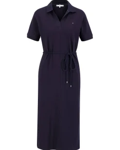 Damen Polokleid mit Bindegürtel