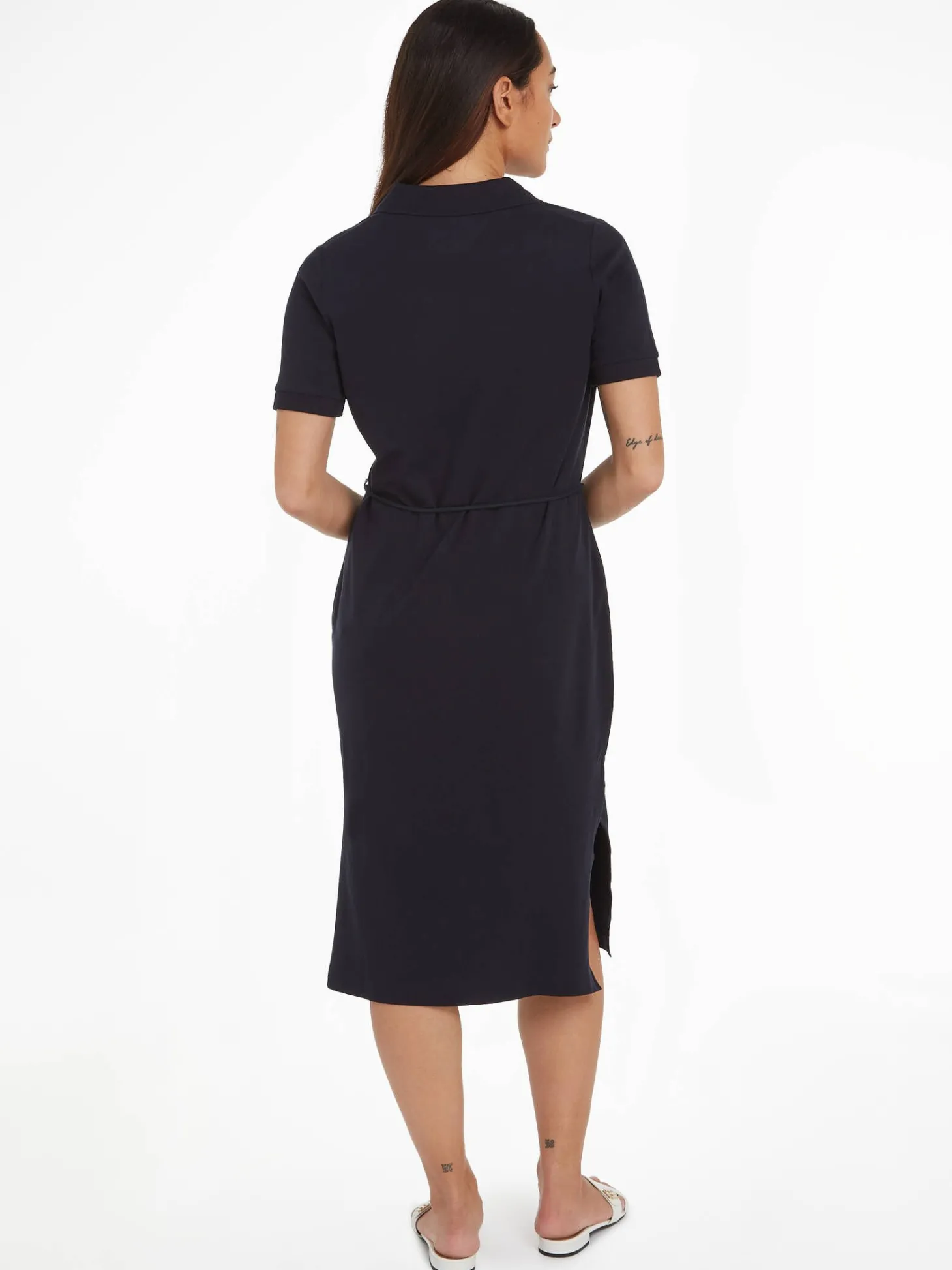 Damen Polokleid mit Bindegürtel