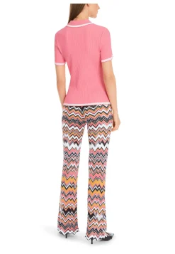 Damen Poloshirt im feinen Rippstrick Slim Fit