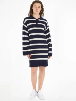 Damen Polo-Strickkleid