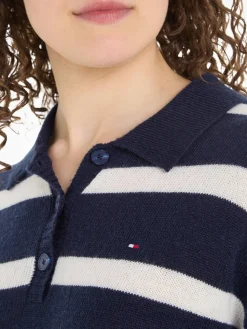 Damen Polo-Strickkleid