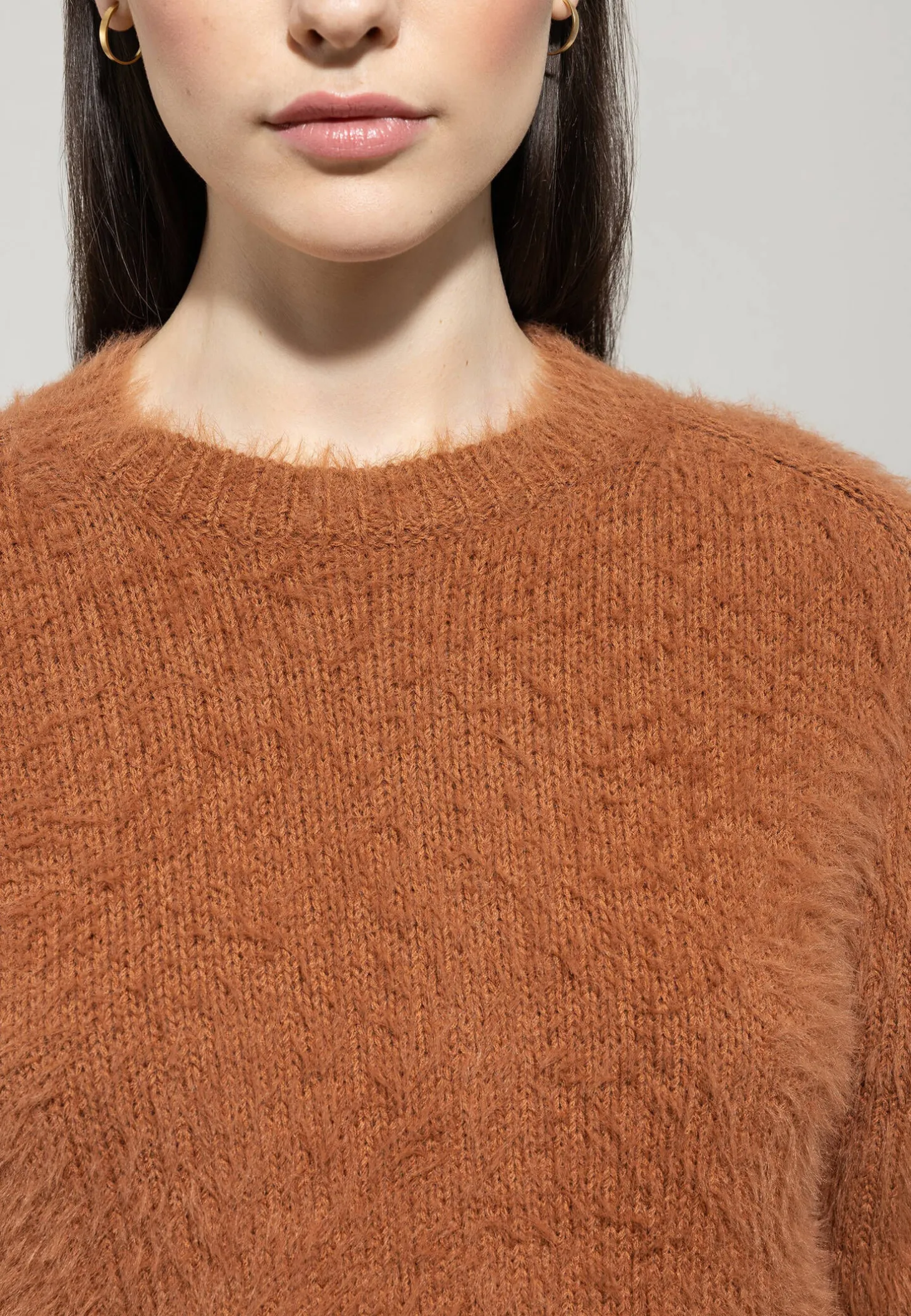 Damen Pullover in Fake-Fur-Optik