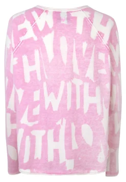 Damen Pullover Langarm mit All-Over Print