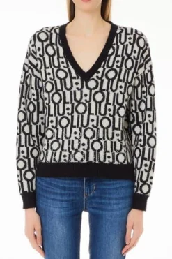 Damen Pullover mit Jacquardlogo