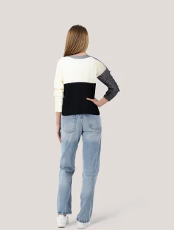 Damen Pullover Patchwork