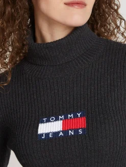 Damen Rollkragenpullover mit Wolle TJW MELANGE TURTLENECK FLAG SWEATER