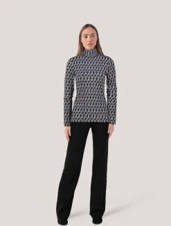 Damen Rollkragenshirt mit Print