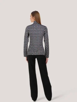 Damen Rollkragenshirt mit Print