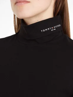 Damen Rollkragenshirt TOMMY LOGO ROLL NECK LS TEE