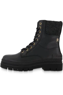 Damen Schnürboots FEMININE FELT LACE UP BOOTIE aus Leder