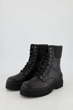 Damen Schnürboots FEMININE FELT LACE UP BOOTIE aus Leder