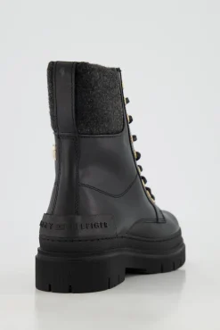 Damen Schnürboots FEMININE FELT LACE UP BOOTIE aus Leder