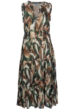Damen Sommerkleid NATURE LEAF SLEEVELESS DRESS
