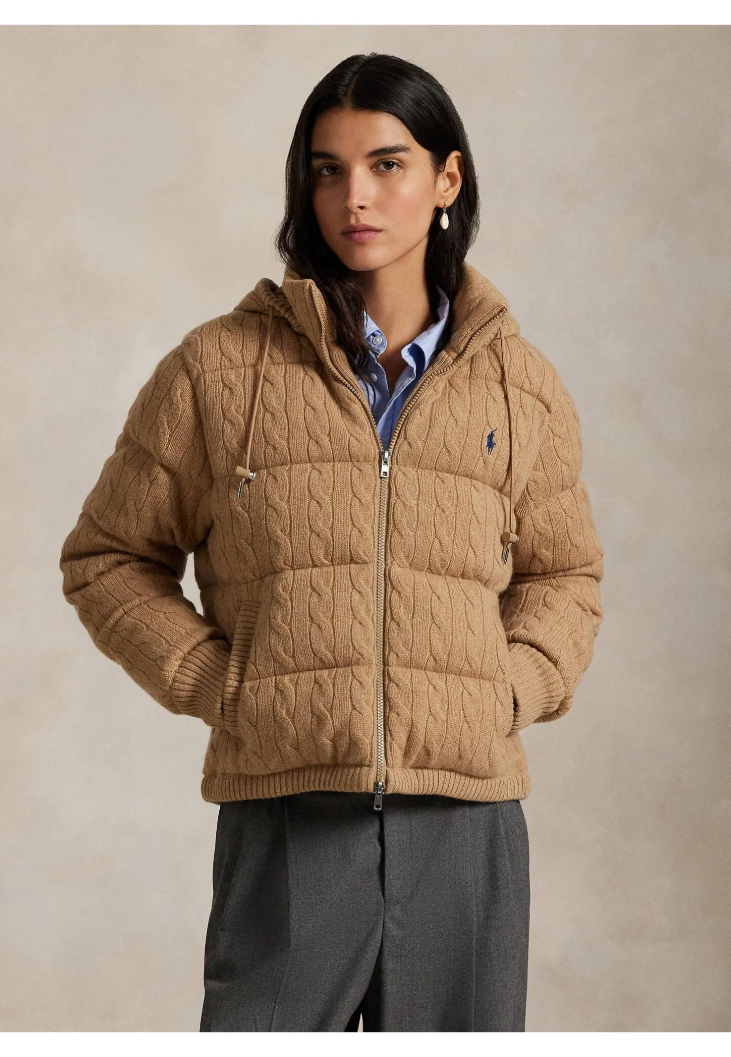 Damen Steppjacke aus Wolle und Kaschmir